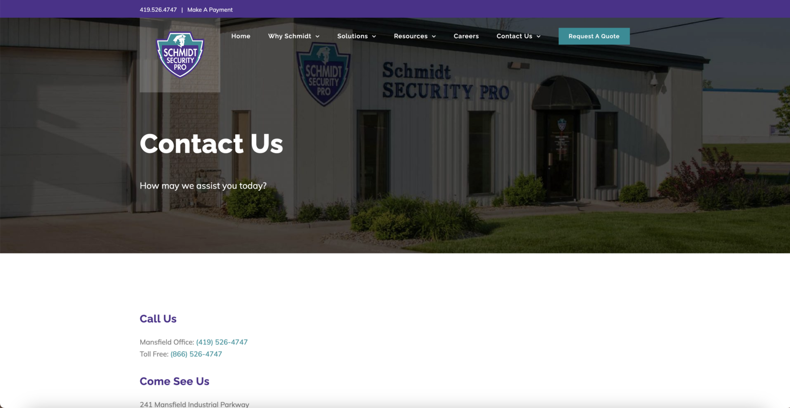 Schmidt Security Pro Web - Contact Us